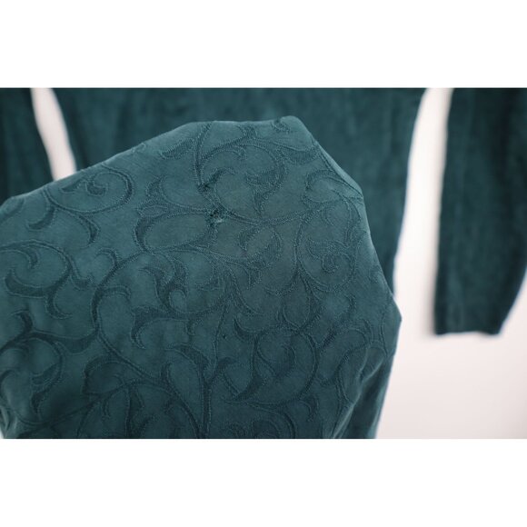 Y2K Vintage Carole Little Green Jacquard Whymsiegoth Dress Lace Grannycore Boho - Picture 11 of 11